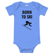 Load image into Gallery viewer, Born to Ski Baby short sleeve one piece