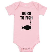 Load image into Gallery viewer, Born to Fish Baby short sleeve one piece