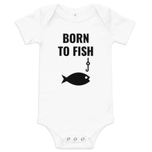 Load image into Gallery viewer, Born to Fish Baby short sleeve one piece