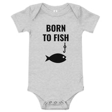 Load image into Gallery viewer, Born to Fish Baby short sleeve one piece
