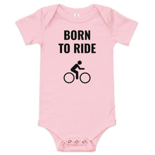 Load image into Gallery viewer, Born to Ride Cyclist Baby short sleeve one piece
