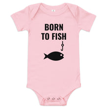 Load image into Gallery viewer, Born to Fish Baby short sleeve one piece
