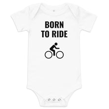 Load image into Gallery viewer, Born to Ride Cyclist Baby short sleeve one piece
