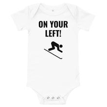 Load image into Gallery viewer, Skier on your left! Baby short sleeve one piece
