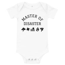 Load image into Gallery viewer, Master of Disaster Baby short sleeve one piece
